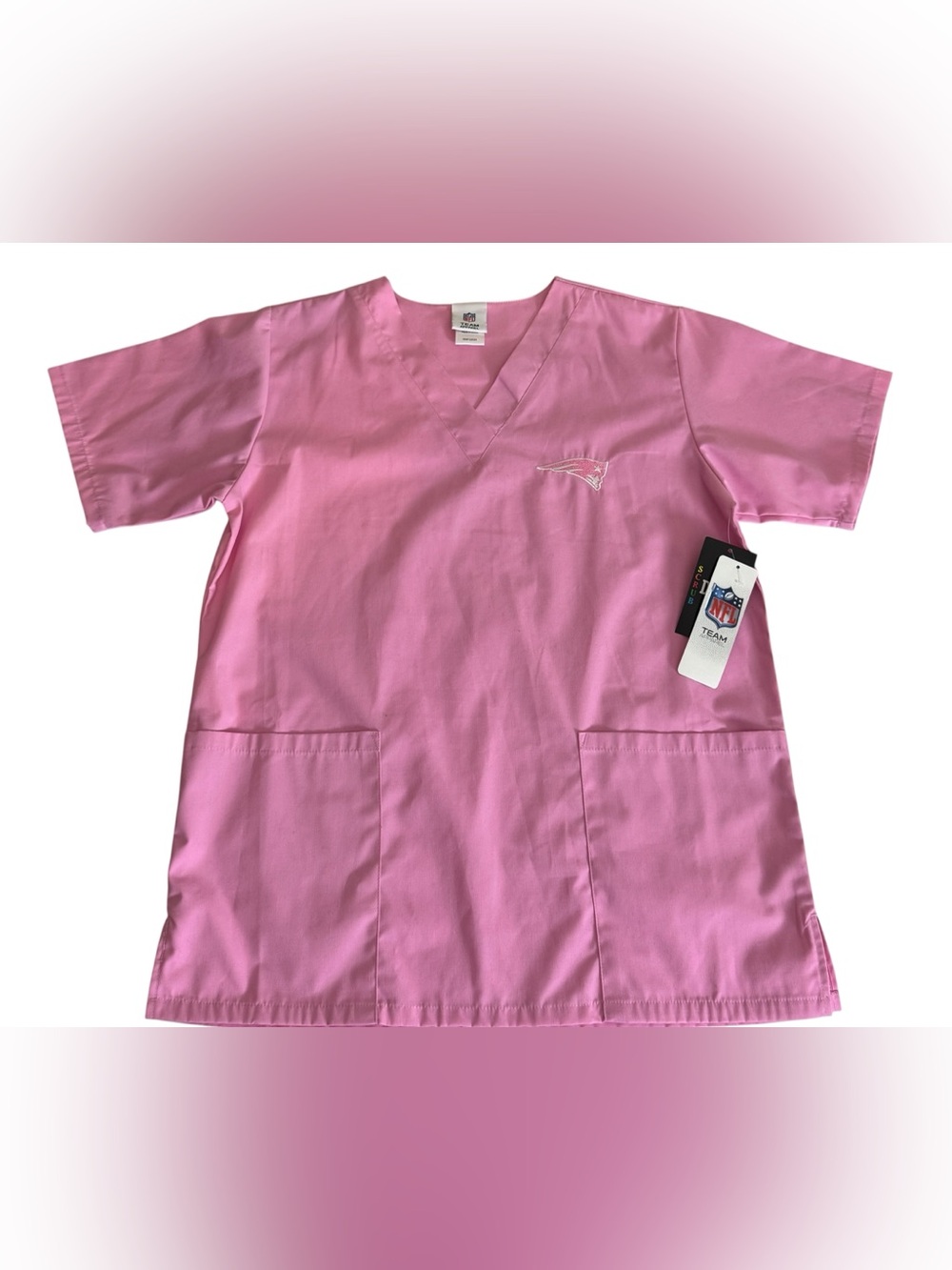 New England Patriots Pink Logo Scrubs Size S NWT